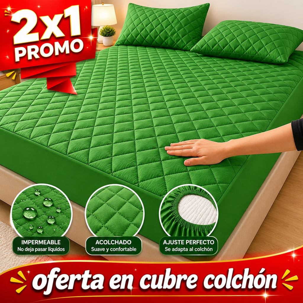 OFERTA EN CUBRE COLCHON PAGUE 1 LLEVE 2 + 4 FUNDAS DE ALMOHADA GRATIS
