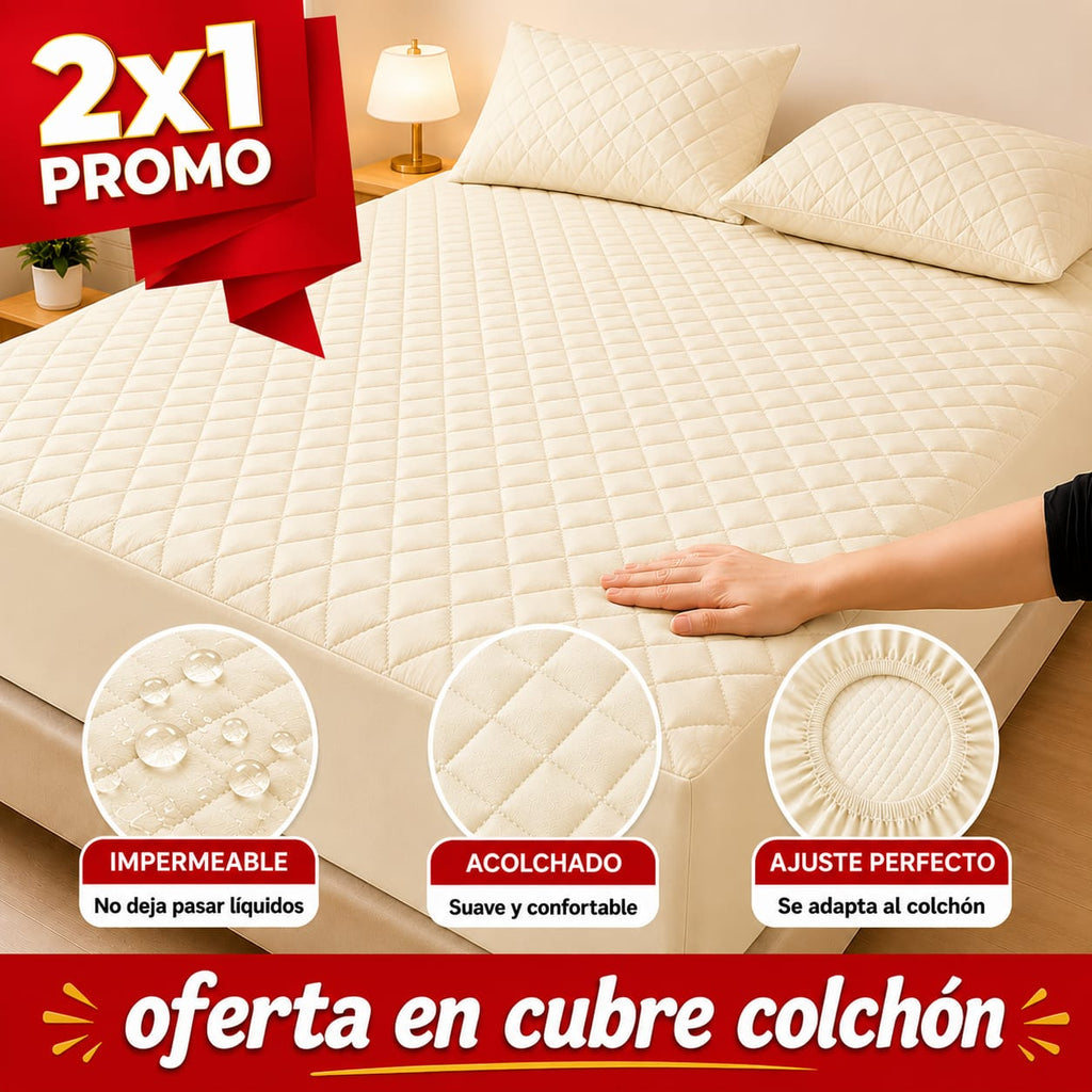 OFERTA EN CUBRE COLCHON PAGUE 1 LLEVE 2 + 4 FUNDAS DE ALMOHADA GRATIS
